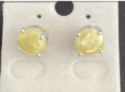 boucle oreille puce pierre verte