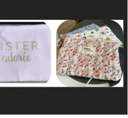 Pochette tissu message grande