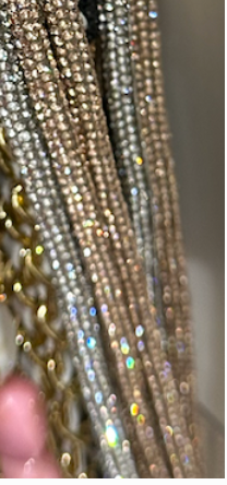 Laniere telephone strass longue