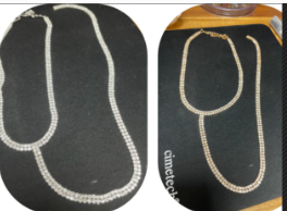 Collier strass plongeant argent doré