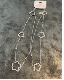 collier sautoir argent trèfle