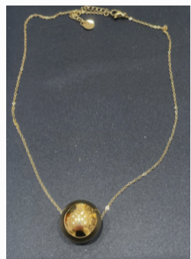 Collier grosse boule doré