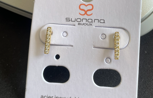 Puce oreille dore strass