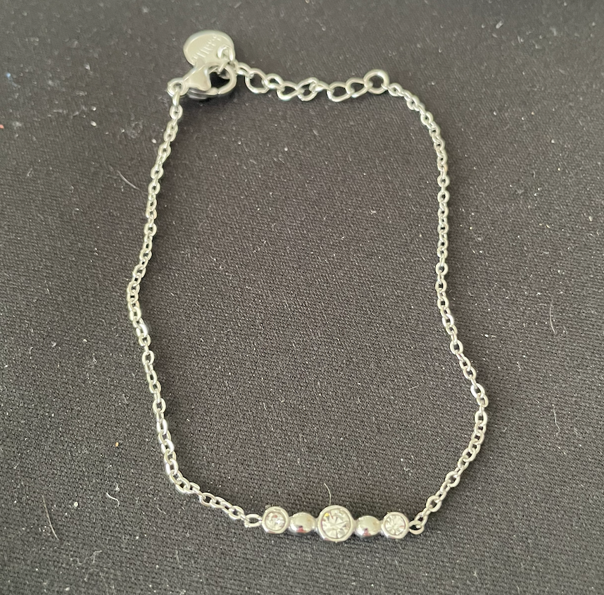 Bracelet argent 3 strass