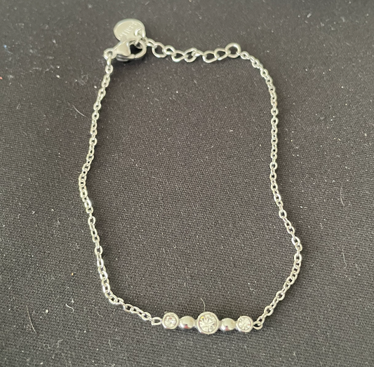 Bracelet argent 3 strass