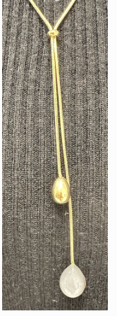 collier dore double goutte