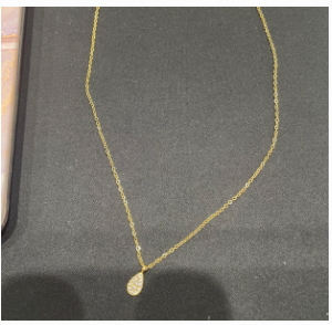 collier dore  goutte strass