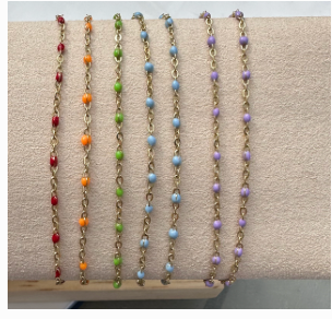 bracelet petites perles couleurs dore et argent