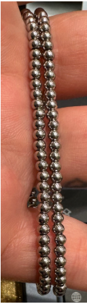 bracelet élastique petites boules argent