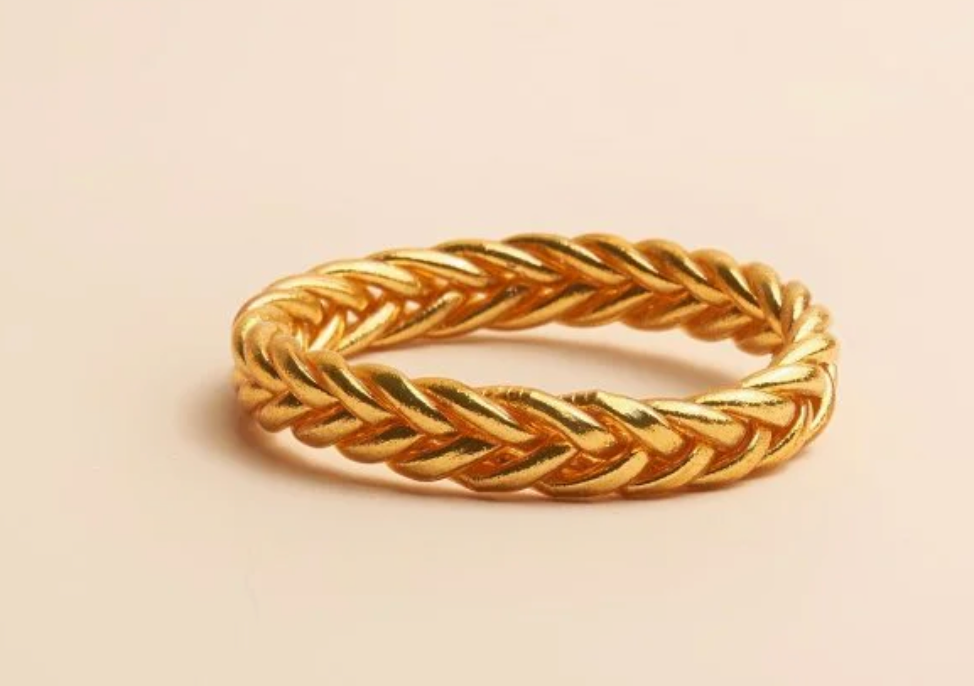 Bracelet bouddhiste KUMALI tresse Dore