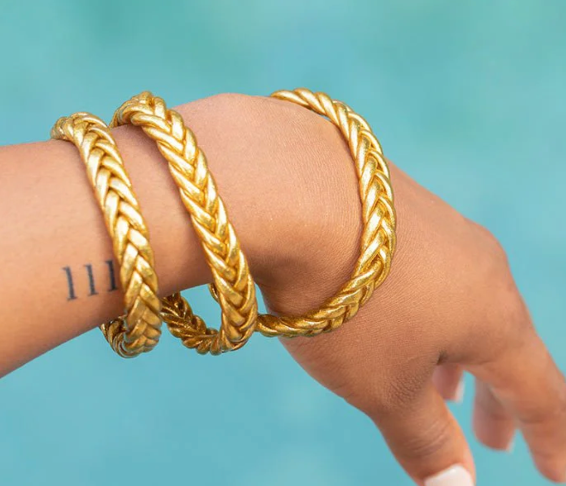 Bracelet bouddhiste KUMALI tresse Dore
