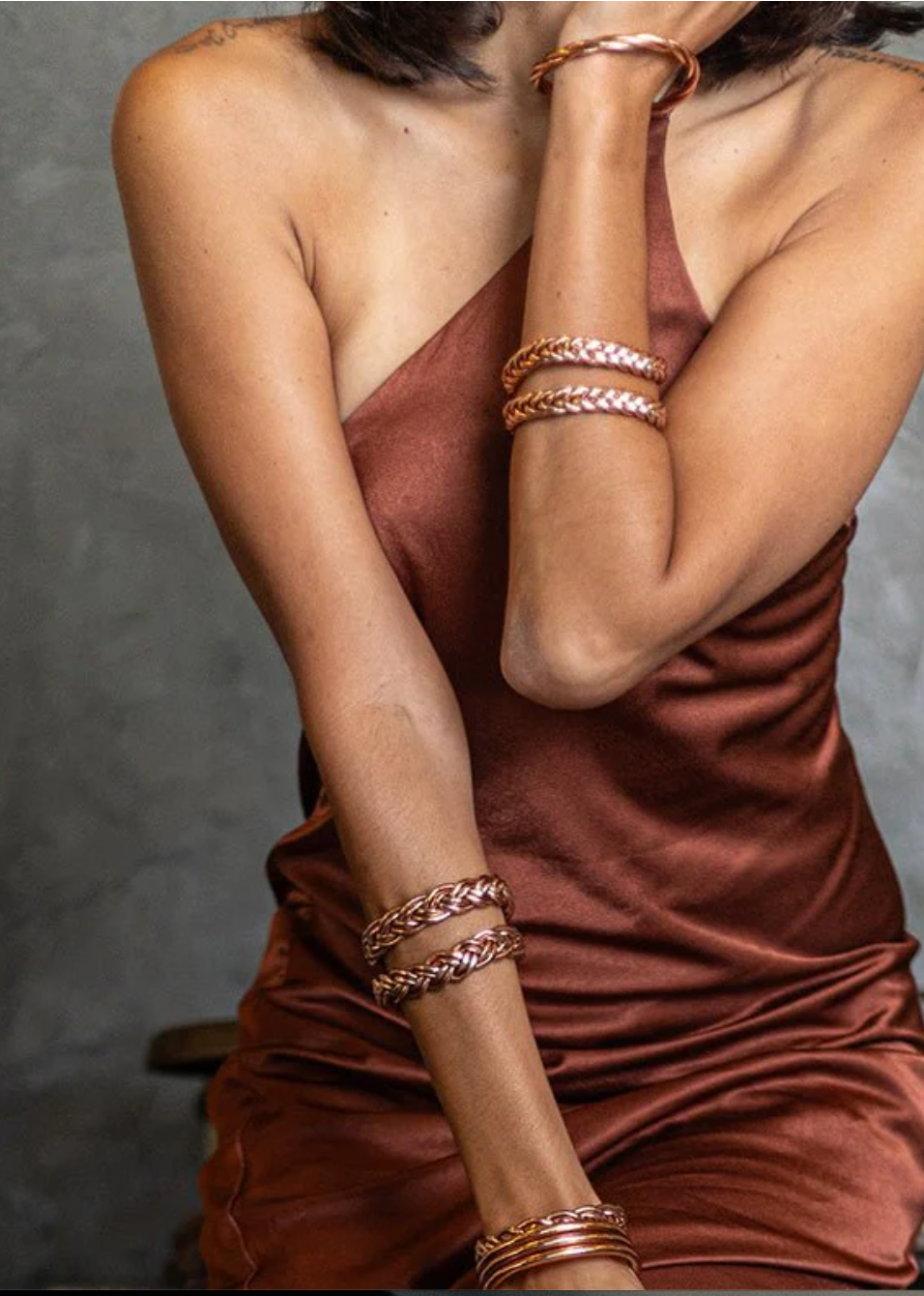 Bracelet bouddhiste KUMALI tresse champagne