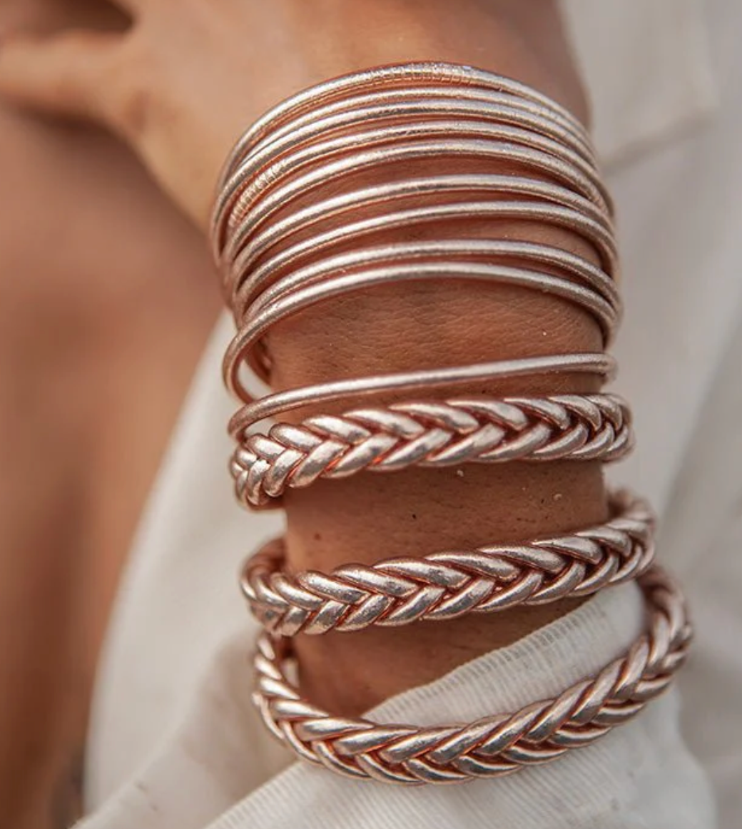 Bracelet bouddhiste KUMALI tresse champagne
