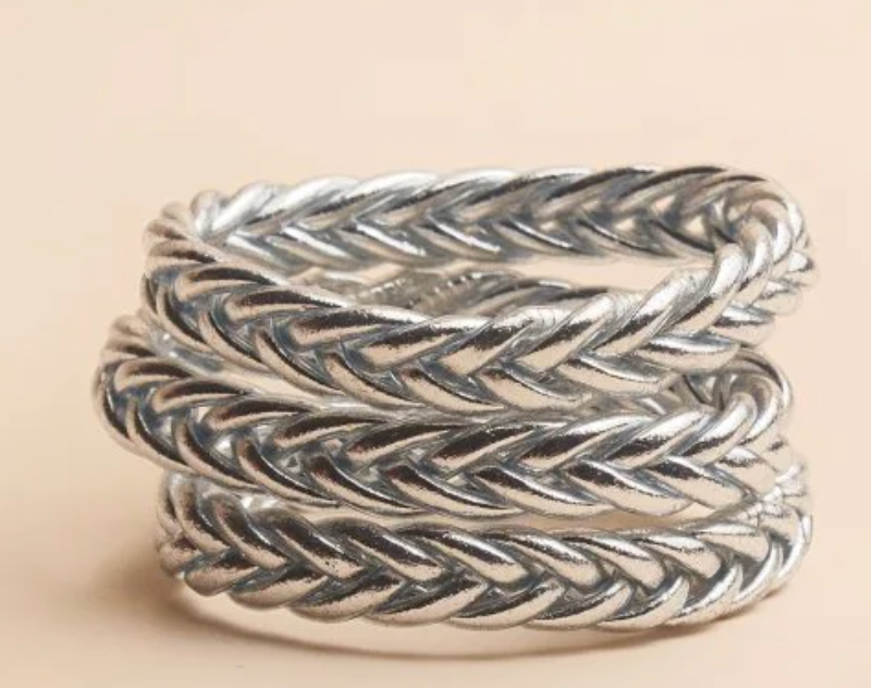 Bracelet bouddhiste KUMALI tresse argent