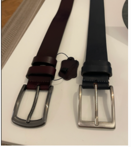 Ceinture homme cuir bleu marron
