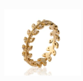 Bagues PO feuille strass -2226110