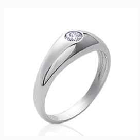 Bagues Argent petit strass rond -10133521