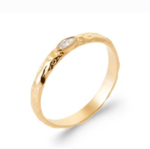 Bagues PO martelée petit strass -2953510