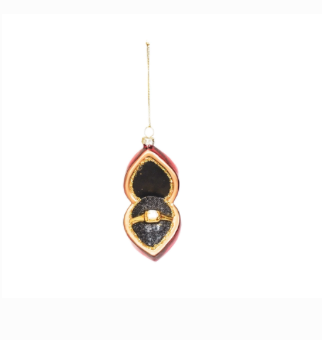 Boule de Noël HV Marry me, verre, 5,5 x 10 x 6 cm