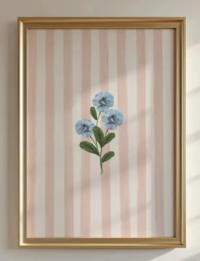 Affiche fleur bleu 30x40