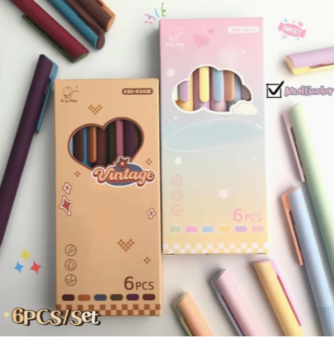 Stylos Gel pastel et marron