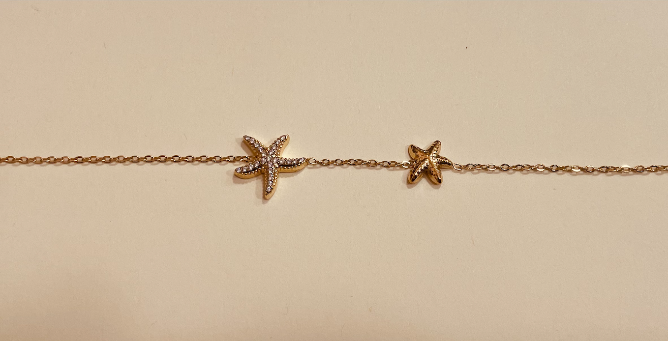 Bracelet doré étoile de mer double