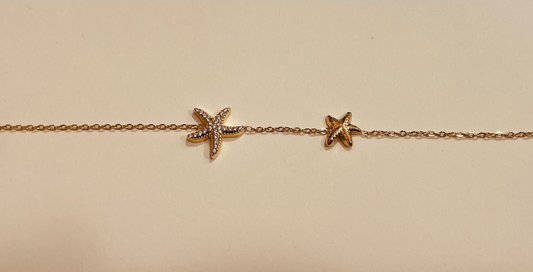 Bracelet doré étoile de mer double