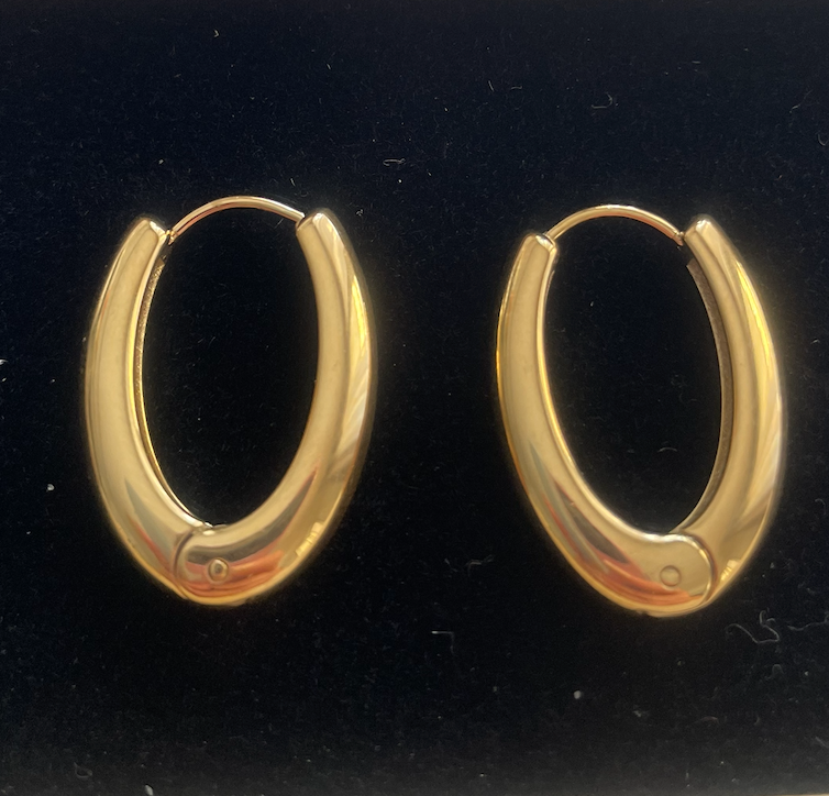 boucle oreille dore créole ovale