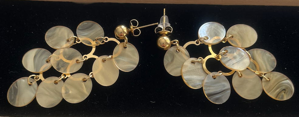 boucle oreille dore grappe