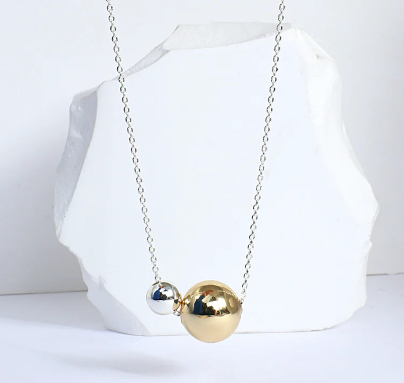 collier doré boulle dore et argent