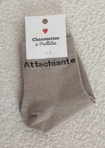 Chaussettes messages à paillettes