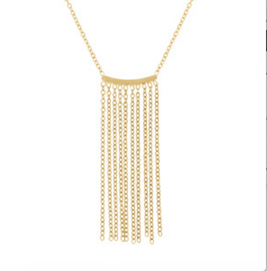 collier drapeau doré long