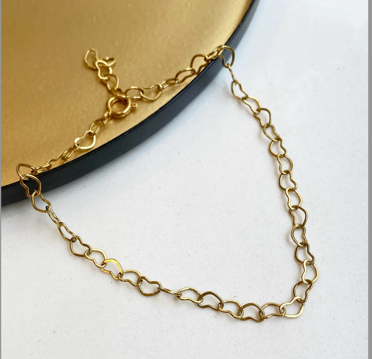 collier dore maille coeur
