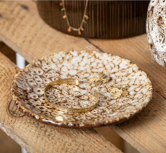 Assiette vide poche marron