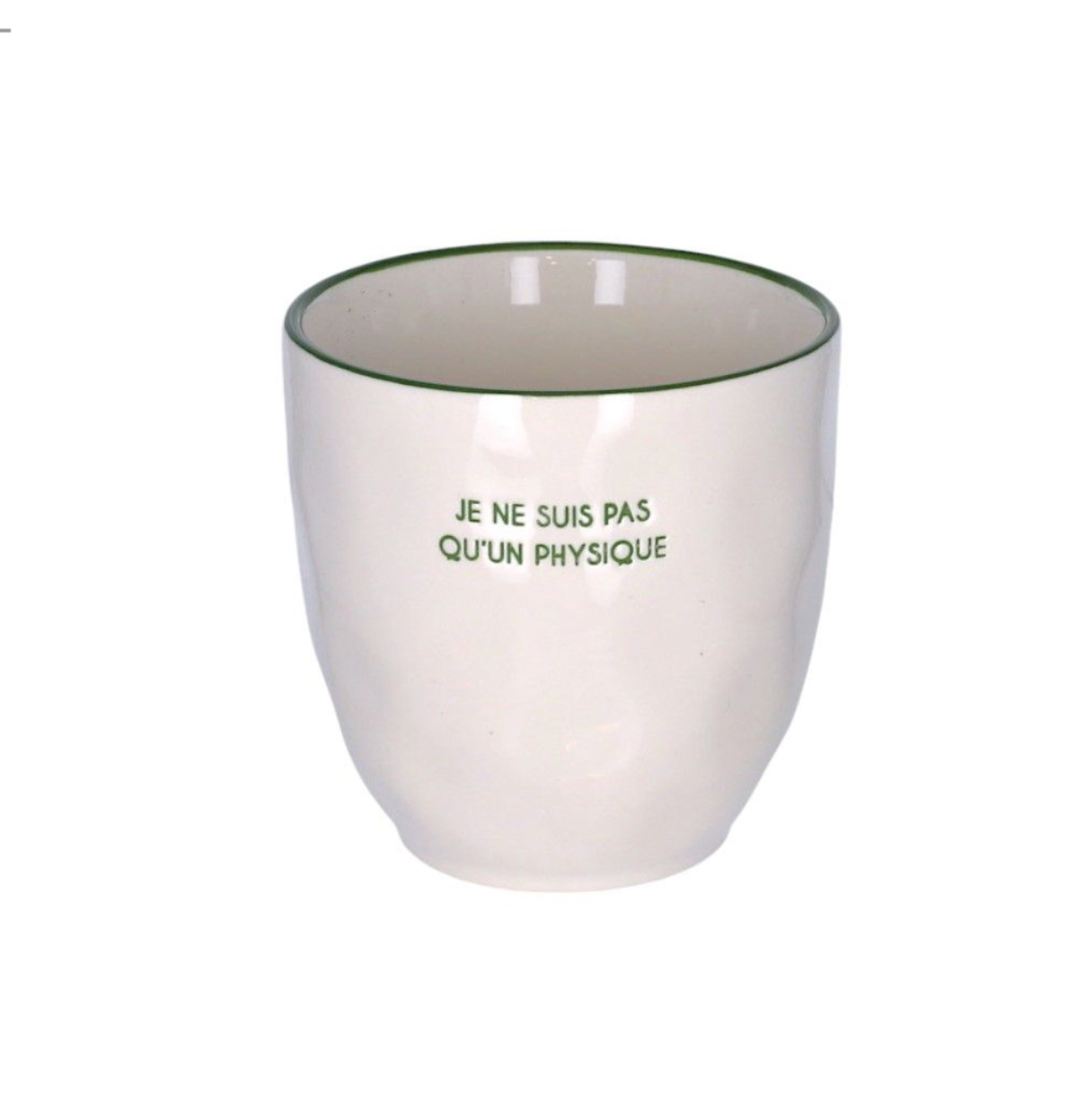 tasse à café message "Je ne suis pas qu'un physique"