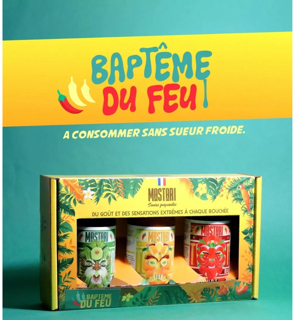 Coffret 3 sauces piquantes douces - Baptême du feu 🌶️