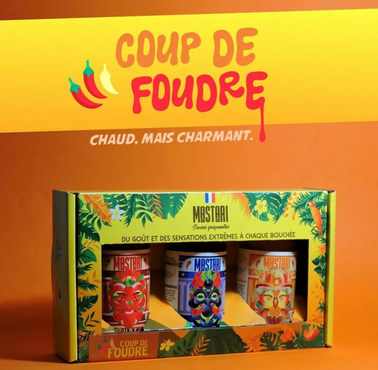 Coffret 3 sauces piquantes intermédiaires - Coup de foudre 🌶️