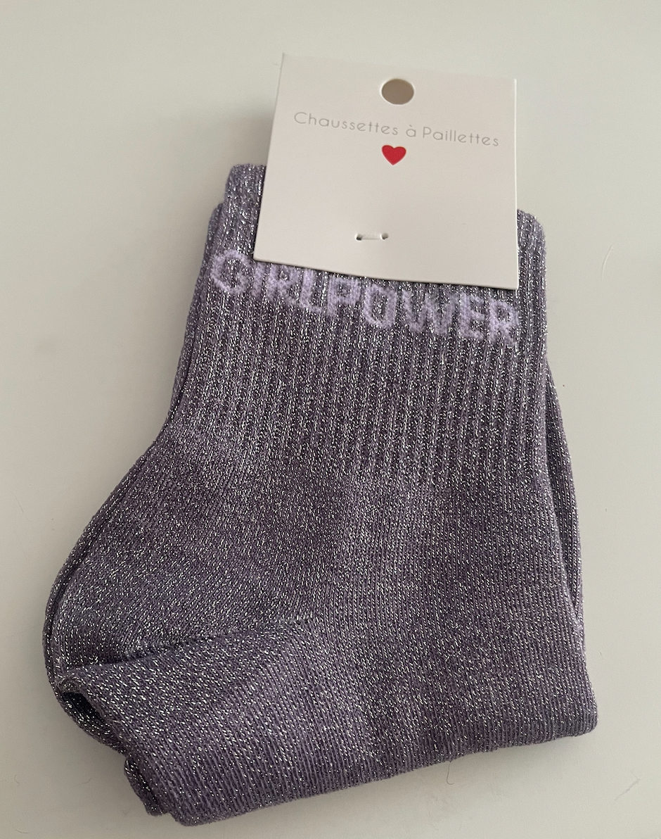 Chaussettes messages à paillettes