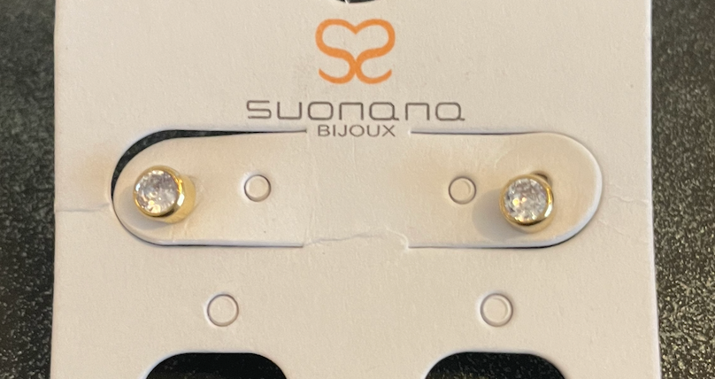 Puce doré petite ronde et strass