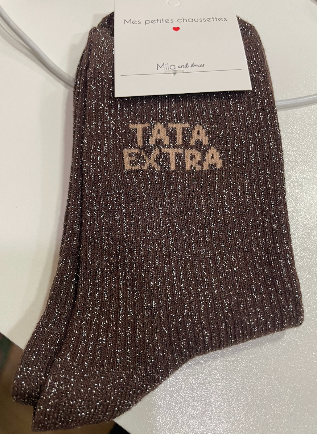 Chaussettes messages à paillettes