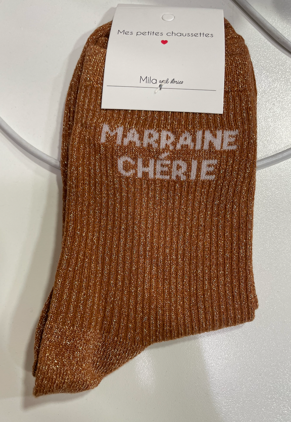 Chaussettes messages à paillettes