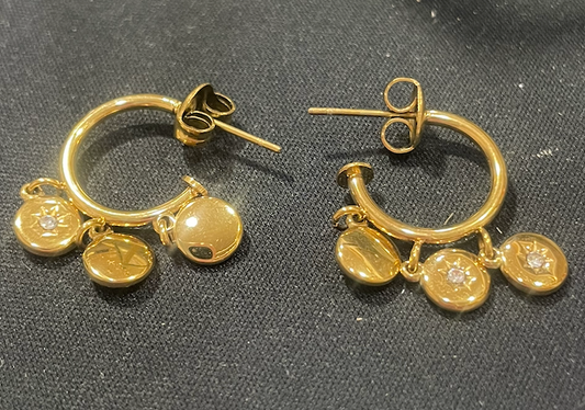 boucle oreille doré créole pampille