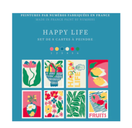 Set de peinture cartes assorties - Happy Life