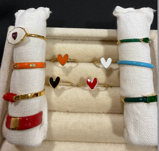 Bague coeur et couleur fine