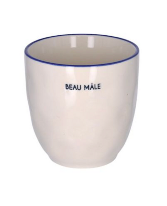 Tasse à café message "Beau mâle"