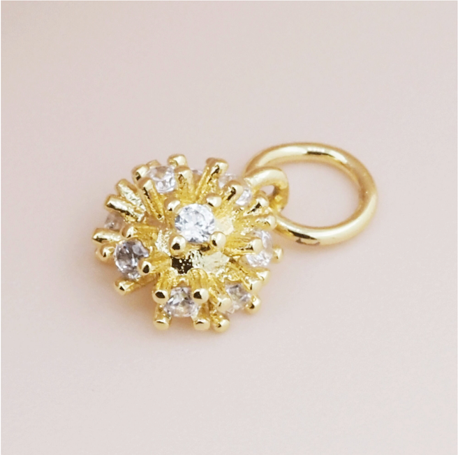 boucle oreille dore boule avec strass