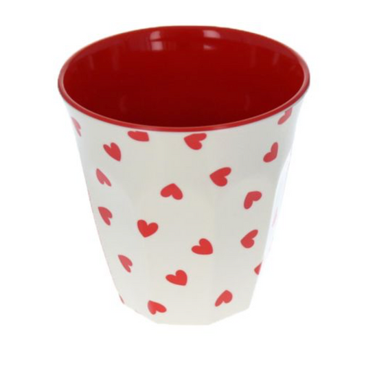 Verre coeur rouge