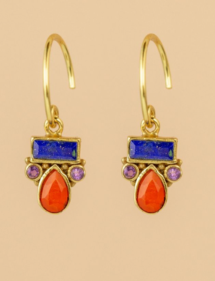 Boucles d'oreilles Pierres 3 pierres