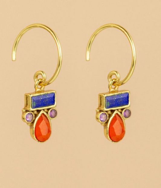 Boucles d'oreilles Pierres 3 pierres