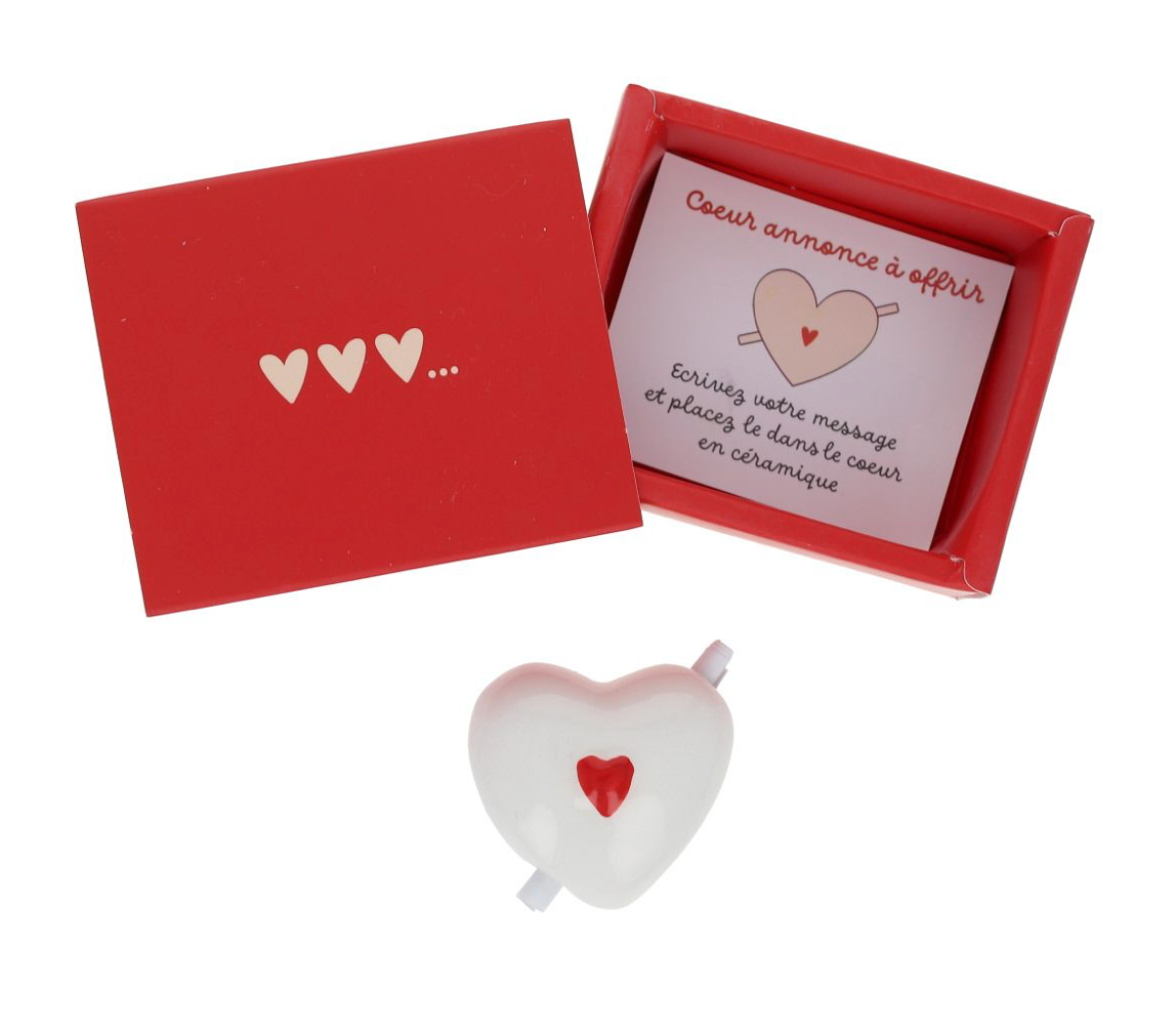coeur en céramique saint Valentin